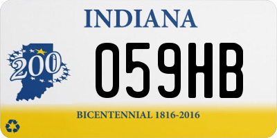 IN license plate 059HB