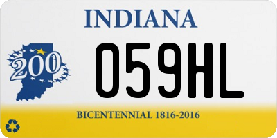 IN license plate 059HL