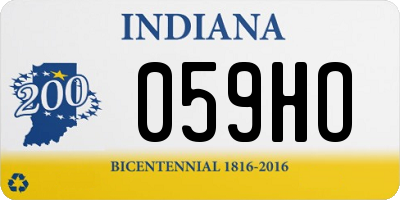 IN license plate 059HO