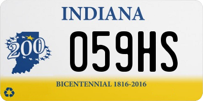 IN license plate 059HS