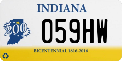 IN license plate 059HW