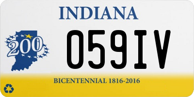 IN license plate 059IV