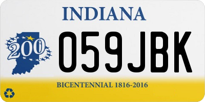 IN license plate 059JBK
