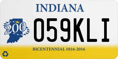 IN license plate 059KLI
