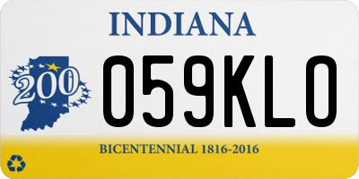 IN license plate 059KLO