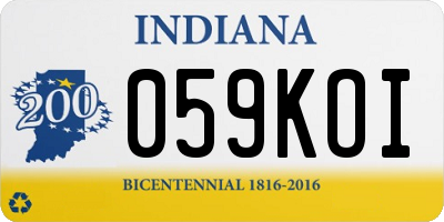 IN license plate 059KOI