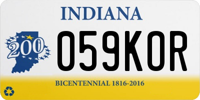 IN license plate 059KOR