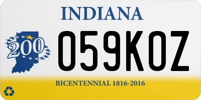IN license plate 059KOZ