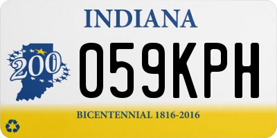 IN license plate 059KPH