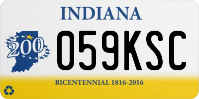 IN license plate 059KSC