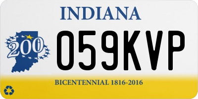 IN license plate 059KVP