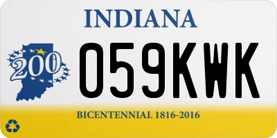 IN license plate 059KWK