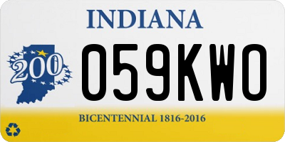 IN license plate 059KWO