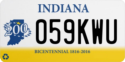 IN license plate 059KWU