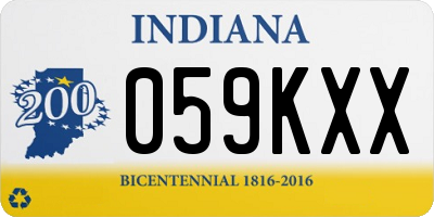 IN license plate 059KXX
