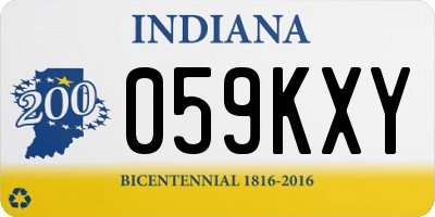 IN license plate 059KXY