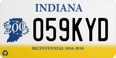IN license plate 059KYD
