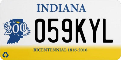 IN license plate 059KYL