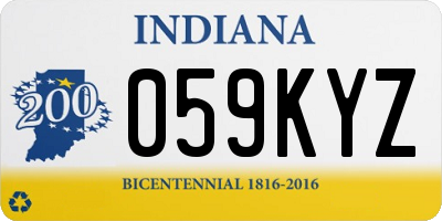 IN license plate 059KYZ
