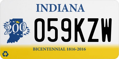 IN license plate 059KZW