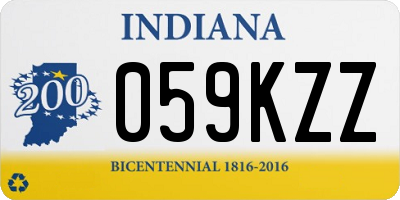 IN license plate 059KZZ