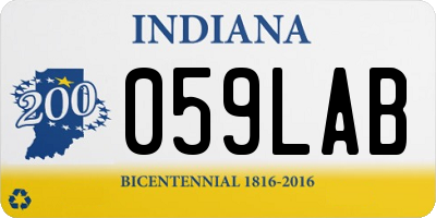 IN license plate 059LAB
