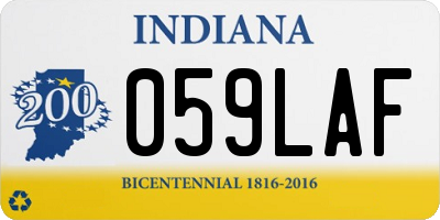IN license plate 059LAF