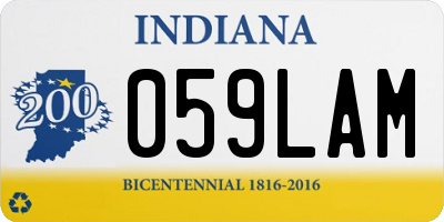 IN license plate 059LAM