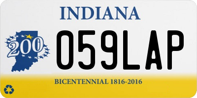 IN license plate 059LAP