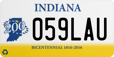 IN license plate 059LAU