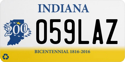 IN license plate 059LAZ