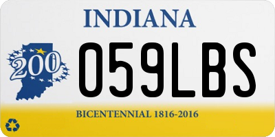 IN license plate 059LBS