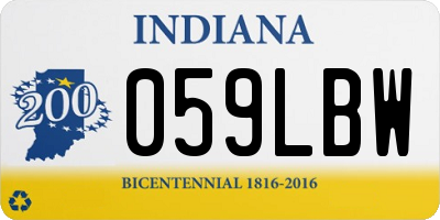 IN license plate 059LBW