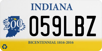 IN license plate 059LBZ
