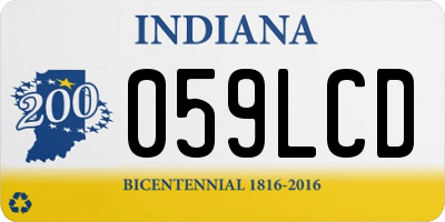 IN license plate 059LCD