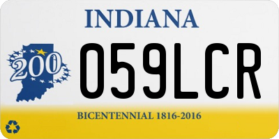 IN license plate 059LCR