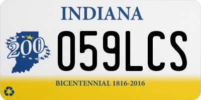 IN license plate 059LCS