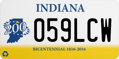 IN license plate 059LCW