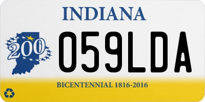 IN license plate 059LDA