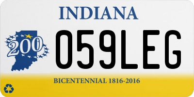 IN license plate 059LEG