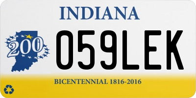 IN license plate 059LEK