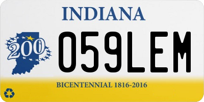 IN license plate 059LEM