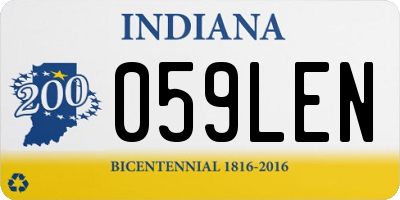 IN license plate 059LEN