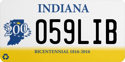 IN license plate 059LIB