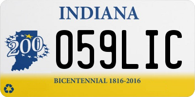 IN license plate 059LIC