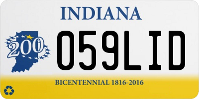 IN license plate 059LID