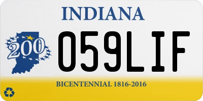 IN license plate 059LIF