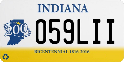 IN license plate 059LII