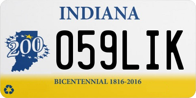IN license plate 059LIK