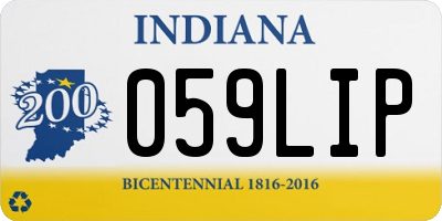 IN license plate 059LIP